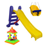 Playground Infantil escorregador Médio Balanço 100 Blocos