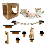 Playground Para Gato 10 Peças Ponte Prateleira Degrau Nicho