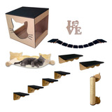Playground Para Gato 11 Pçs Ponte Prateleira Degrau Nicho