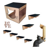 Playground Para Gato 7pçs Prateleira Degrau Nicho Brindes