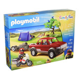 Playmobil 70116 Acampamento Com Pick Up E Moto. Irado Set!!!