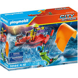 Playmobil City Action Lancha Resgate Kitesurfer 30 Pçs 70144