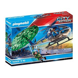 Playmobil Helicóptero Polícia Perseguição Paraquedas