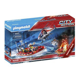 Playmobil Resgate Bombeiros Sunny 2531 - Helicóptero E Barco