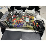 Playstation 1 Fat Completo Destravado Com Adesivo Ctr De Época