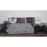 Playstation 1 Fat Impecável 1 Controle Original E 5 Jogos