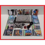 Playstation 1 Fat Super Conservado Desbloq Com 14 Jogos E Memory Card