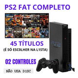 Playstation 2 Ps2 Fat Tijolão Completo 02 Controles 45 Títulos 