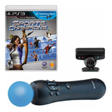 Playstation 3 Kit Move Câmera Sports Champions Novo