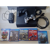 Playstation 4 Pro Standart 1tb Dois Controles 5 Jogos