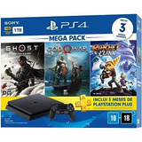 Playstation 4 Slim 1tb Mega Pack Ghost Of Tsushima god Of War ratchet Clank grand Theft Auto V The Last Of Us Remasterizado the Last Of Us 2 
