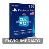 Playstation Network Card 50 Dolares Cartão Psn Imediato 
