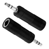 Plug Adaptador P10 Femea P p2 Macho Stereo Auxiliar Som