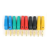 Plug Banhado A Ouro 10 Peças 5cores 4 Pcs Preto E Vermelho