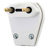 Plug Macho Plugue 2p 10a Branco Prensa Cabo Extensão Pezzi