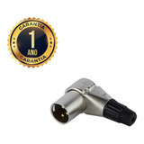 Plug Macho Xlr Canon Em L 90° Hjh Com Pino Banhado A Ouro