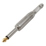 Plug P10 Mono Ponta Gold Com Mola C 10 Peças