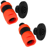 Plug Speakon Macho Femea 4 Vias Kit 2 Pares Profissional