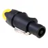 Plug Speakon Macho Profissional 4 Polos Preto E Amarelo