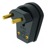 Plug Tomada Macho 2p 10a Preto Prensa Cabo Ilumi 10 Peças