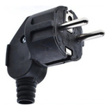 Plug Tomada Macho Padrão Europeu Alemão 16a Alta Qualidade Cor Preto