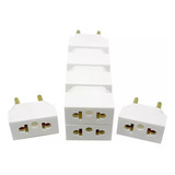 Plugue Adaptador De Tomada Americano Para Pino Chato Bipolar Bivolt Padrão Brasil 10a Branco 10 Unidades