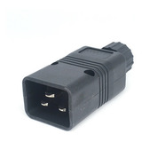 Plugue De Conector Iec320 C20 16a 250v Preto
