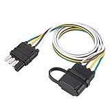 Plugue De Reboque De 4 Pinos Adaptador De Conector De Tomada De Reboque Plano De 6 A 24 V Para Reboque De Trailer Padrão Americano 