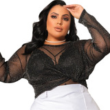Plus Size Brilhosa Blusinha