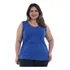 Plus Size Camiseta Feminina Sem Manga Regata 100% Algodão