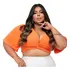 Plus Size Feminino Cropped De Amarrar De Calor G1 Ao G4