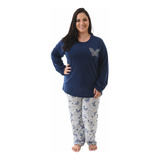 Plus Size Pijama Longo