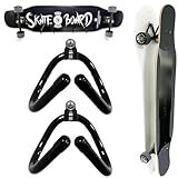 Pmsanzay Pacote Com 2 Suportes Universais De Montagem Na Parede Para Skate Armazenamento Horizontal Vertical Montado Na Parede Serve Para Praticamente Todas As Pranchas De Cruzeiro Skates Penny