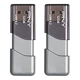 PNY 32GB Elite Turbo Attaché 3 USB 3 2 Flash Drive 2 Unidades Prata