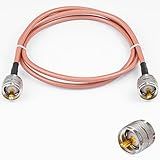 POBADY PL 259 Cabo UHF Macho PL 259 Para UHF Macho PL 259 Cabo Coaxial De Baixa Perda Cabo De Ligação UHF PL 259 RG400 3FT 1M Para Walkie Talkie Rádio CB Medidor De ROE Analisador De Antena