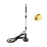 POBADY WiFi Antena 2 4G 5G 5 8G Dupla Frequência 12dBi MIMO Omnidirecional Amplificador De Sinal Base Magnética RP SMA Adaptador 1 5m 4 9ft Para PCIE Rede WLAN Cartão Roteador Antena Externa