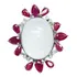 Pocao2005- Anel Ouro Branco 18k750 Rubis Diamantes  1928