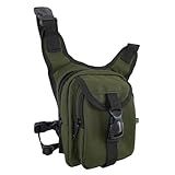 Pochete De Perna Militar Tático Bolsa Unissex Para Coxa Cintura Transversal Grande Motoboy Camping Pescaria ART MANIA Verde
