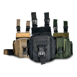 Pochete De Perna Tática Militar Bornal Preto Verde Tan
