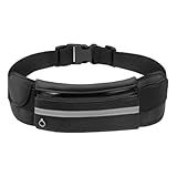 Pochete Esportiva Corrida Impermeável Slim Multifuncional Cintura Ajustável Porta Celular Garrafa Documento Cinta Fitness Cores Preto Kit 2 Unidades