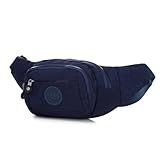 Pochete Esportiva Masculina-Feminina Com Múltiplos Bolsos - Bolsa De Cintura Transversal Ideal Para Caminhadas- Viagens E Uso Diário - Alça Ajustável - Design Moderno Leve Resistente -AZUL-