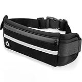 Pochete Esportiva Slim Fitness Impermeável Cintura Antifurto Para Caminhada Corrida Academia Bike Porta Celular Cinta Lazer Documento Doleira Premium -Preto-