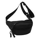 Pochete Feminina Estilosa Alça Transversal Lateral Moderna Tendência Casual Moderna Unissex Coreana Anti Furto Compacta -Preto-