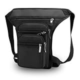Pochete Tática Masculina De Perna- Multi-bolsos Com Zíper- Preta