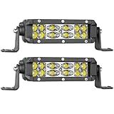 Podes De Luz LED Auto Power Plus 2 Peças De Luzes Off-road De 15-24 Cm- Barra De Luz LED De Fileira Dupla- Luz De Trabalho à Prova D-água- Combo De Holofote Para Caminhão Off-road UTV ATV Barco