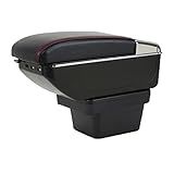 PODIYCOTZ Caixa De Apoio De Braço Modificada Para Chery Tiggo 3X Com Console Central De Couro PU Caixa De Armazenamento Cinzeiro Suporte De Copo Acessórios Dupla Camada Elevada Um Estilo Preto