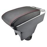 PODIYCOTZ Caixa De Apoio De Braço Modificada Para Renault Dacia Duster I 2010 2015 Descanso De Braço Caixa De Armazenamento De Camada Dupla Decoração Estilo De Carro Fio Vermelho 