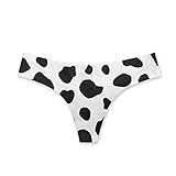 Poetesant Calcinha De Bolso Para Animais De Estimação Para Mulheres- Calcinha De Cintura Baixa Com Estampa 3D De Gato Sem Costura- Sexy- Tanga Com Costas Em T- Estampa De Vaca- GG