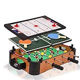 Point Games Conjunto De Jogos 3 Em 1 Pequeno Pebolim Air Hockey Tênis De Mesa Mini Mesa De Fliperama Portátil Para Fácil Transporte Presente De Fliperama Perfeito Para Crianças Idade
