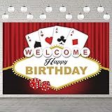 Poker Dice Welcome Happy Birthday Banner Pano De Fundo Gamble Casino Tema Decoração Decorações Para Las Vegas Boa Sorte Festa De Casino Noite Carnaval Adultos Artigos De Festa De Aniversário Fundo De